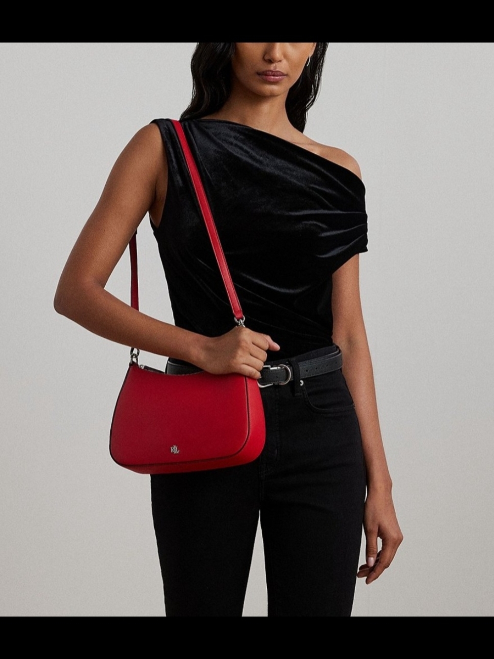 Ralph Lauren Red Leather Shoulder Bag